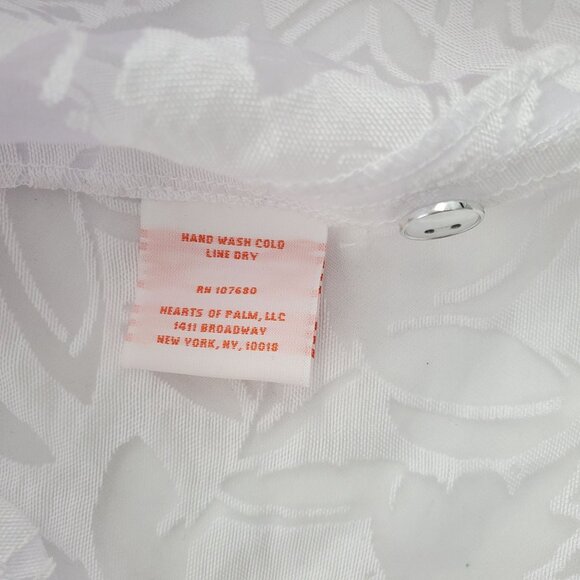 Hearts Of Palm Women's Leaf Burnout Pattern Print Blouse White Size 6 NWT - Picture 9 of 14